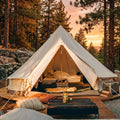 DuoDome Canvas Bell Tent lifestyle glamping