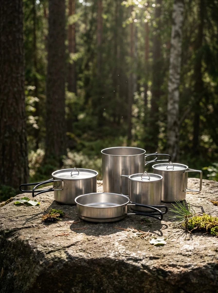 Summit Bound Portable Outdoor Cooking Pot & Pan Mess Kit - Scenic Lifestyle Hover Image