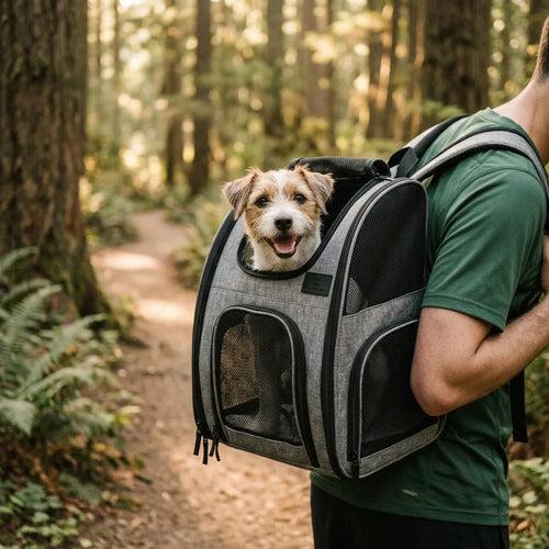 Pet carrier hiking trail lifestyle