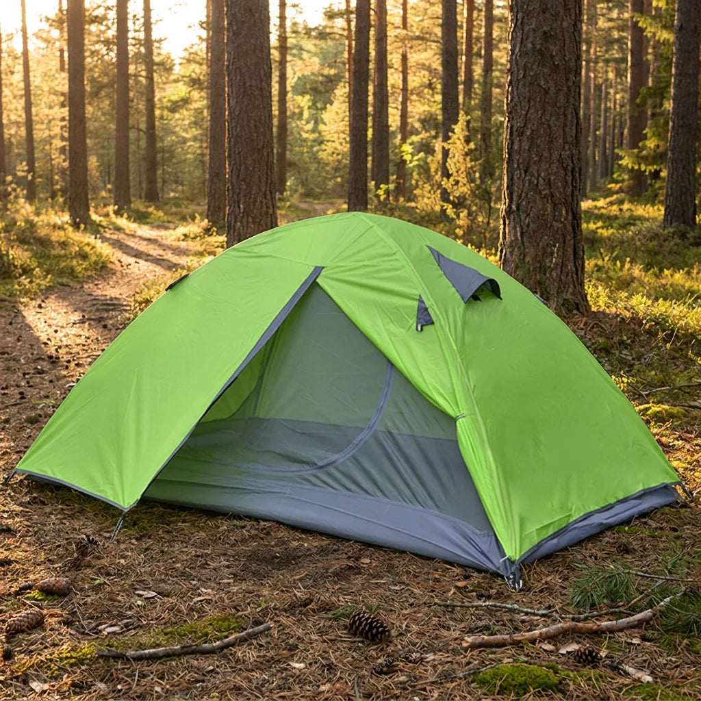 TrailNest 2P Waterproof Backpacking Tent outdoor lifestyle product card image generated from supplier reference