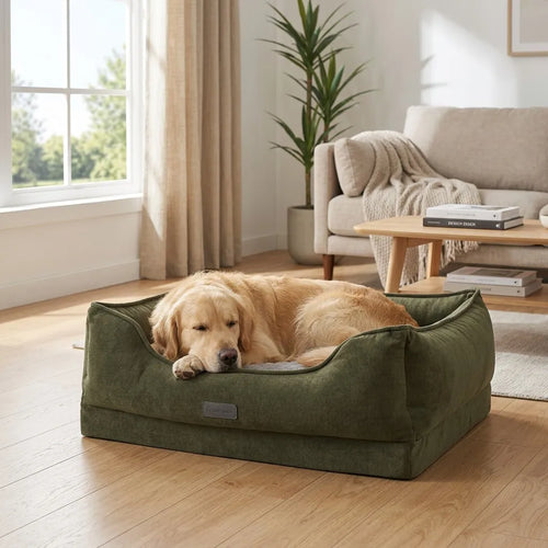 Dog on orthopedic bed lifestyle