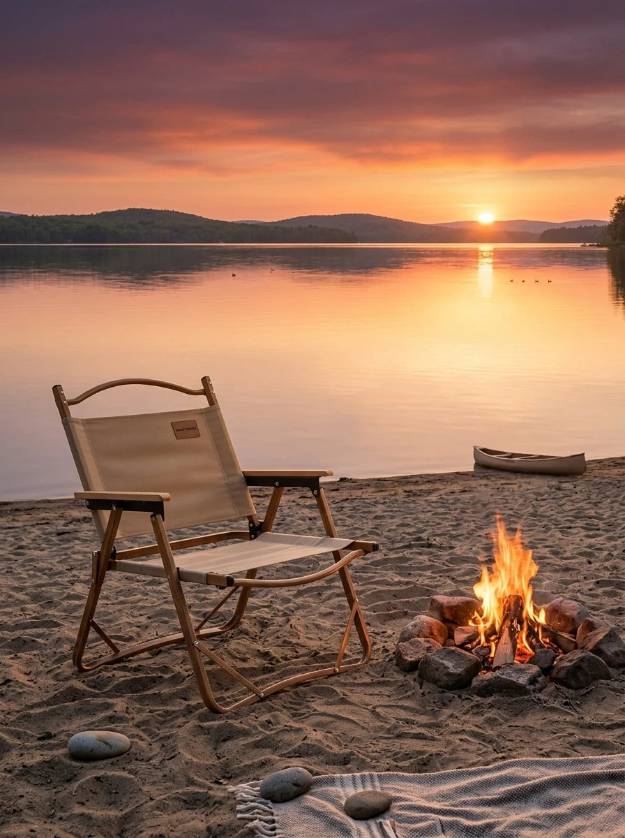 Summit Bound Heavy-Duty Folding Moon Camping Chair - Scenic Lifestyle Hover Image