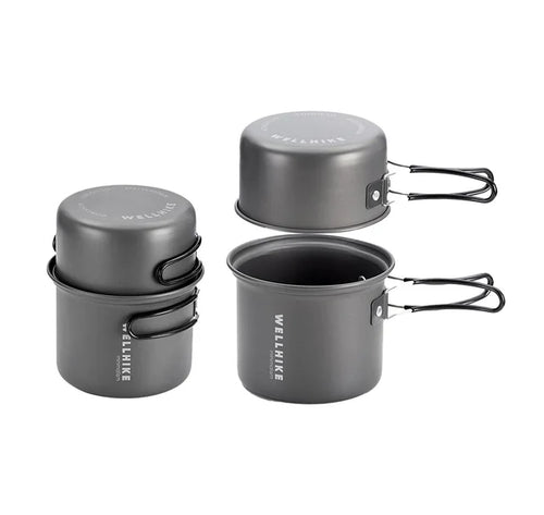 AeroFeast nested hard-anodized camp cookware and bowls