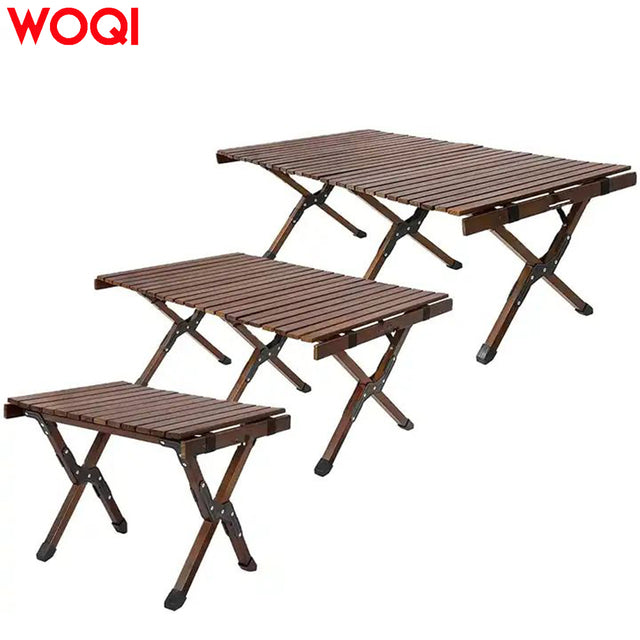 TimberRoll Beech Wood Camp Table folded studio display