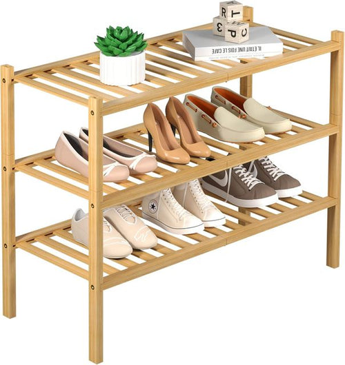 3-Tier Bamboo Shoe Rack Organizer
