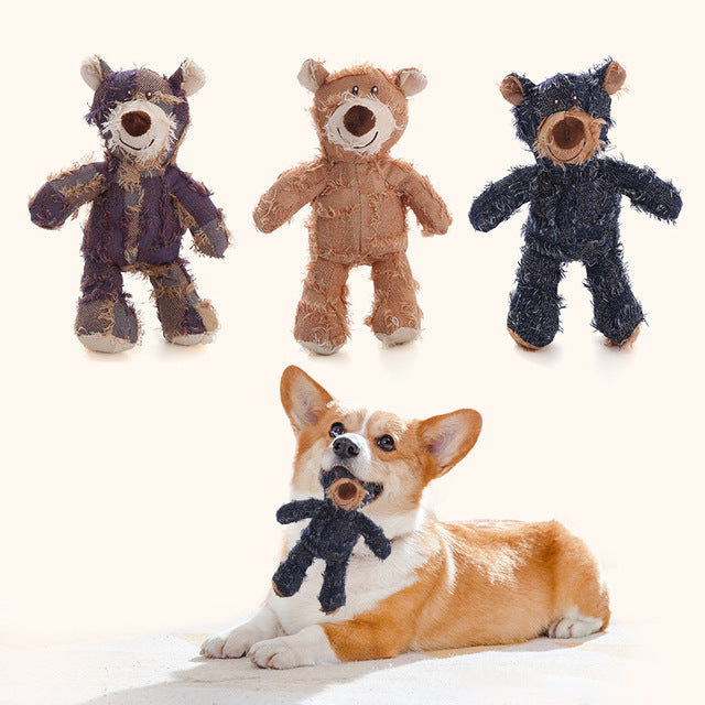 Eco-Friendly Plush Squeaky Dog Toy — Durable Chew-Resistant