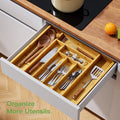Expandable Bamboo Kitchen Drawer Organizer