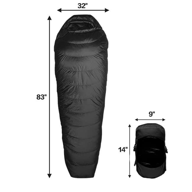 AlpineWarm Down Sleeping Bag Closed Style