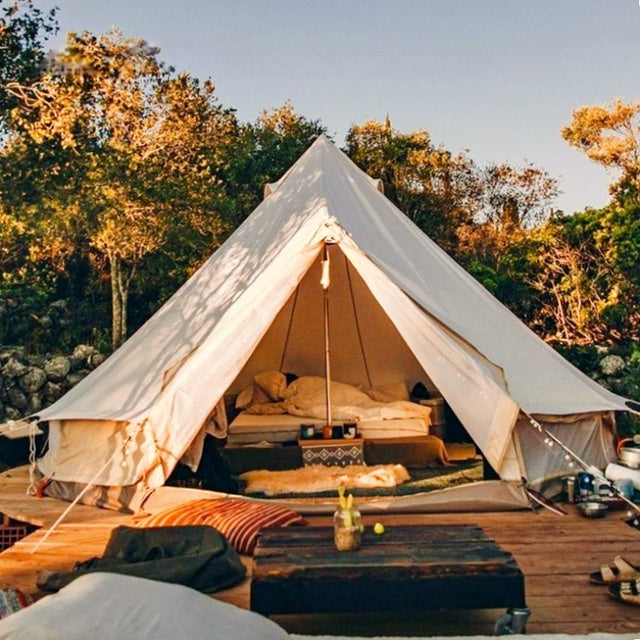 DuoDome Canvas Bell Tent studio white background