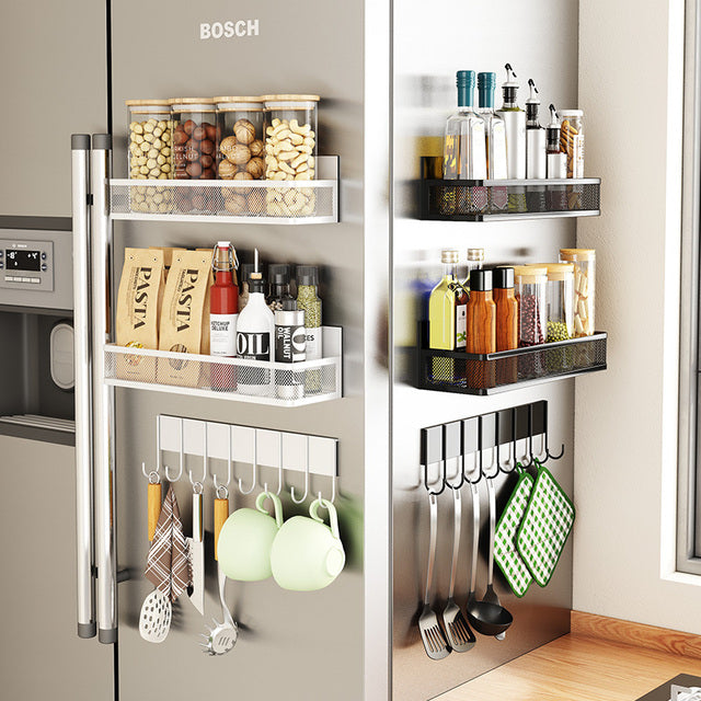 Magnetic Spice Rack - Wall Mounted Kitchen Organizer (3-Tier)