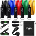 11-Piece Resistance Bands Set with Door Anchor & Ankle Straps
